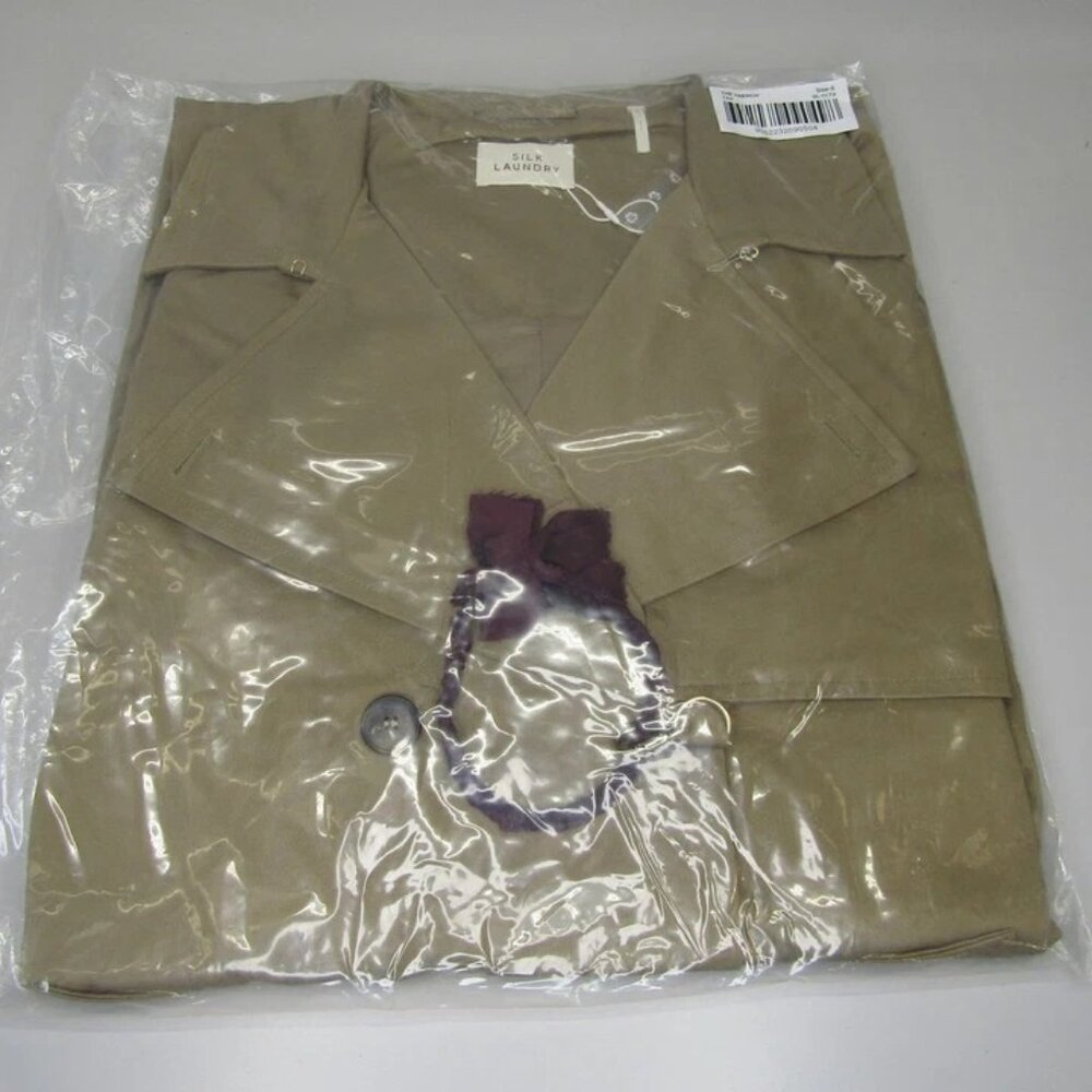 NEW SILK LAUNDRY Women’s The Trench Coat Size S | Color: Tan - Picture 2 of 8
